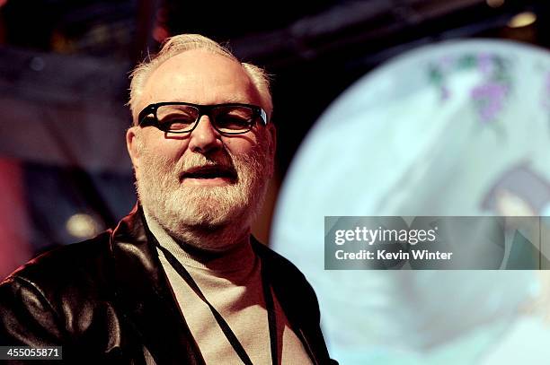 Storyboard artist Burny Mattinson poses at a reception to celebrate 90 Years of Disney animation at The Walt Disney Studios on December 10, 2013 in...