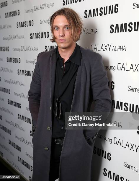 Jamie Campbell Bower attends the Samsung Galaxy Alpha Launch party at The Collection on September 9, 2014 in London, England.