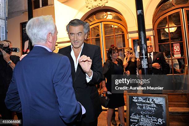 Bernard-Herni Levy attends the 'Hotel Europe' Premiere at Theatre de L'Atelier on September 9, 2014 in Paris, France.