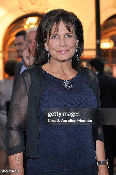 Anne Sinclair attends the 'Hotel Europe' Premiere at Theatre de L'Atelier on September 9, 2014 in Paris, France.