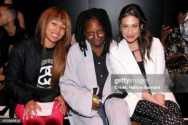 Jerzey Dean, Whoopi Goldberg, and Stacy London attend the Skingraft fashion show during Mercedes-Benz Fashion Week Spring 2015 at The Pavilion at...