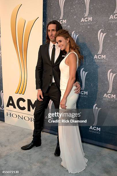 Jake Owen and Lacey Buchanan attend the 8th Annual ACM Honors at Ryman Auditorium on September 9, 2014 in Nashville, Tennessee.