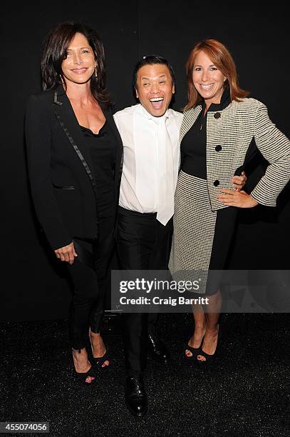 Designer Zang Toi and Jill Zarin attend the Zang Toi fashion show during Mercedes-Benz Fashion Week Spring 2015 at The Salon at Lincoln Center on...