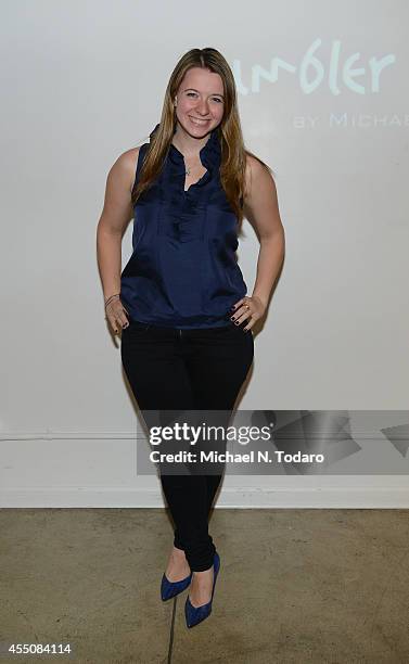 Olympic figure skate Emily Hughes attends the Tumbler And Tipsy by Michael Kuluva Spring/Summer 2015 fashion show during New York Fashion Week on...