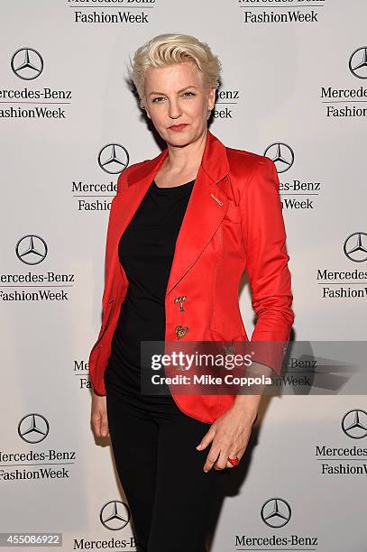 Mariana Verkerk attends the Mercedes-Benz Lounge during Mercedes-Benz Fashion Week Spring 2015 at Lincoln Center on September 9, 2014 in New York...