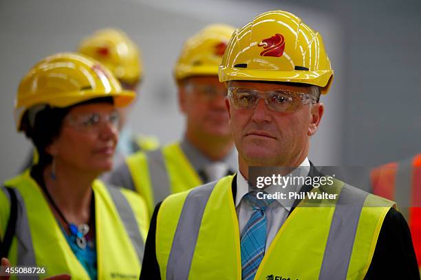 New Zealand Prime Minister John Key tours the Auckland South Men's Prison construction site on September 10, 2014 in Auckland, New Zealand....