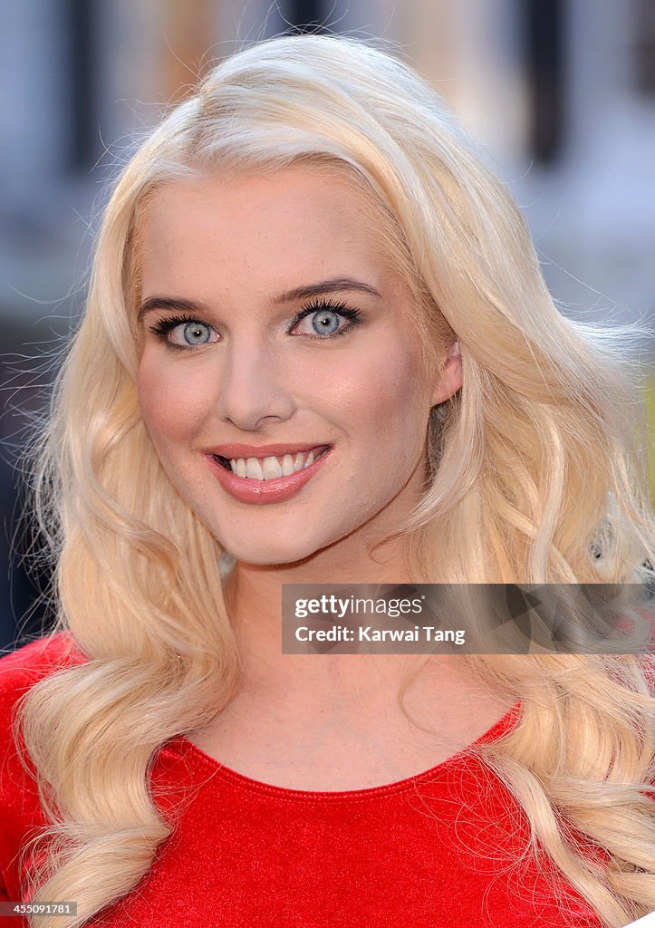 Helen Flanagan takes part in a photocall for PETA's 'Keep It Fur-Free