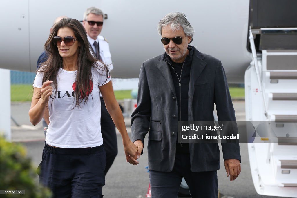 Andrea Bocelli Arrives In New Zealand