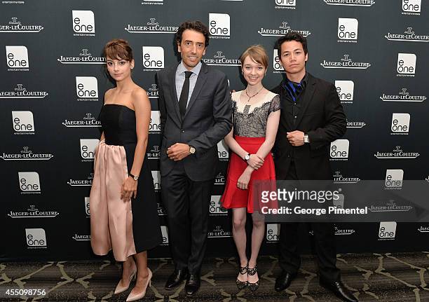 Sophie Desmarais, President of Jaeger-LeCoultre Philippe Bonay, Julia Sarah Stone and Shannon Kook attend the Jaeger-LeCoultre Celebrates The North...