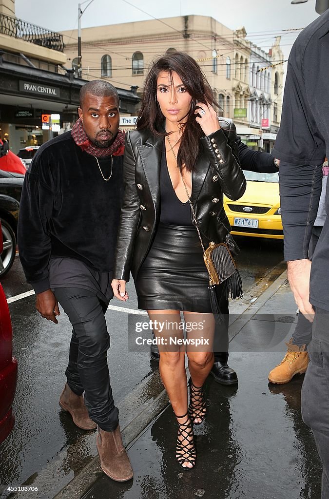 Kanye West And Kim Kardashian At Yeezus Pop-up Store In Melbourne