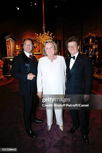 Bill Pallot, Maryvonne Pinault and Herve Aaron attend the 27th 'Biennale des Antiquaires' Pre Opening at Le Grand Palais on September 9, 2014 in...