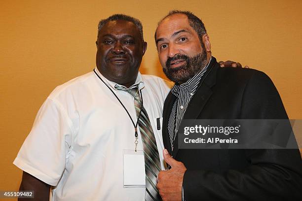 Former National Football League standout Greg Murphy and Hall of Famer Franco Harris attend the March Of Dimes celebrity casino party at Long Island...