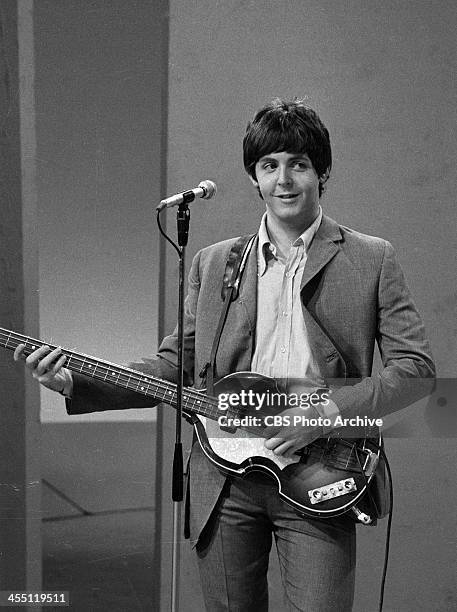 The Beatles at rehearsal for their final performance on THE ED SULLIVAN SHOW. Image dated August 14, 1965. Shown is Paul McCartney.