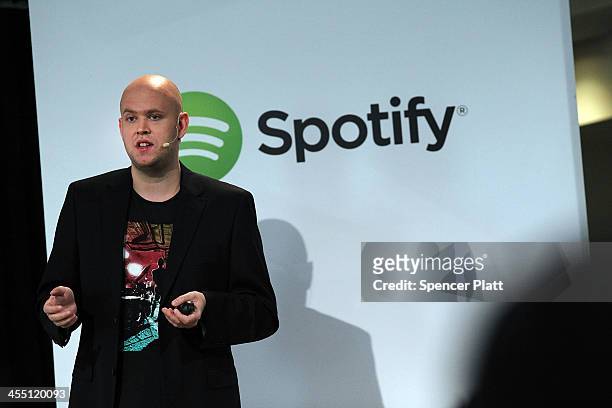 Spotify CEO Daniel Ek announces that the online streaming music service will expand to 20 new markets around the world and that it has worked out a...