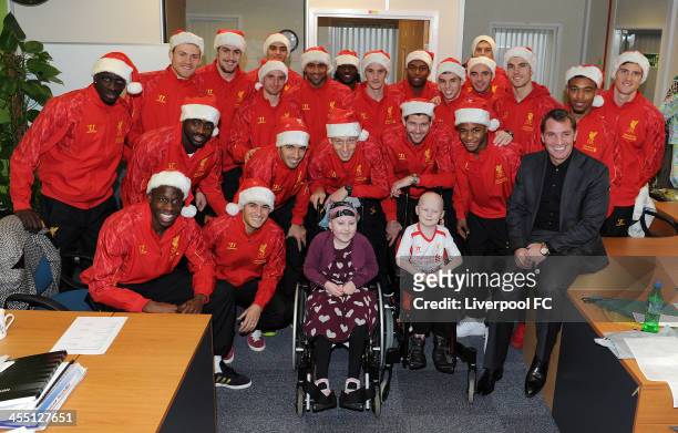 The Liverpool FC first team visit patients at Alder Hey Children's Hospital on December 11, 2013 in Liverpool, England.
