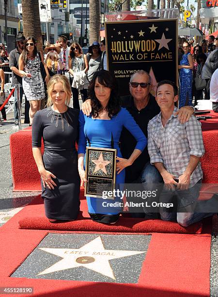 Actress Christina Applegate;, actress Katey Sagal, actor Ed O'Neill and actor David Faustino at Katey Sagal's Star Ceremony on the Hollywood Walk Of...