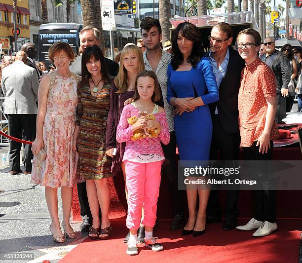 Actress Katey Sagal and husband Kurt Sutter with family at Katey Sagal's Star Ceremony on the Hollywood Walk Of Fame on September 9, 2014 in...