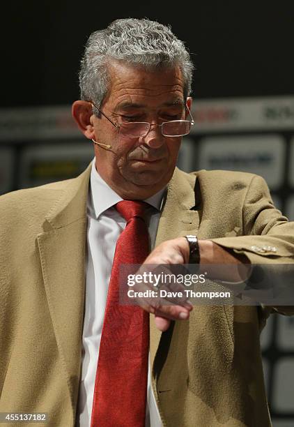 John Abbott, Steering Group Chairman, INTERPOL, FIFA initiative, addresses delegates during the discussion about match fixing in football during the...