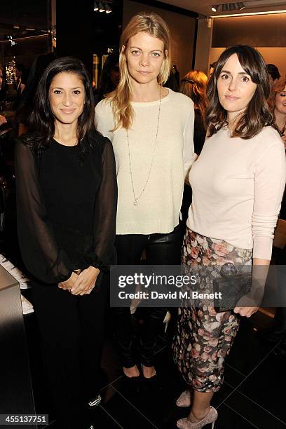 Fatima Bhutto, Jemma Kidd, Countess of Mornington, and Tania Fares attend the ESCADA/Harper's Bazaar book reading with Fatima Bhutto, reading from...