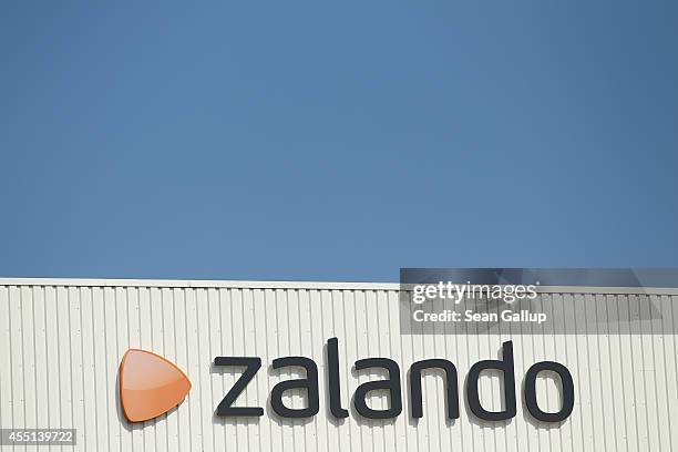 The logo of German online shoes and clothing retailer Zalando is displayed on one of the company's shipping warehouses on September 8, 2014 in...