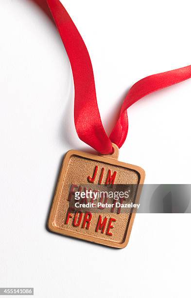 In this photo illustration a Jimmy Savile "Jim Fixed For Me" badge is shown on August 2014 in London,England.