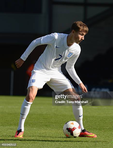 Callum Gribbin of England during the International match betweeen Engand Under 17 and Italy Under17 at Pirelli Stadium on August 31, 2014 in...