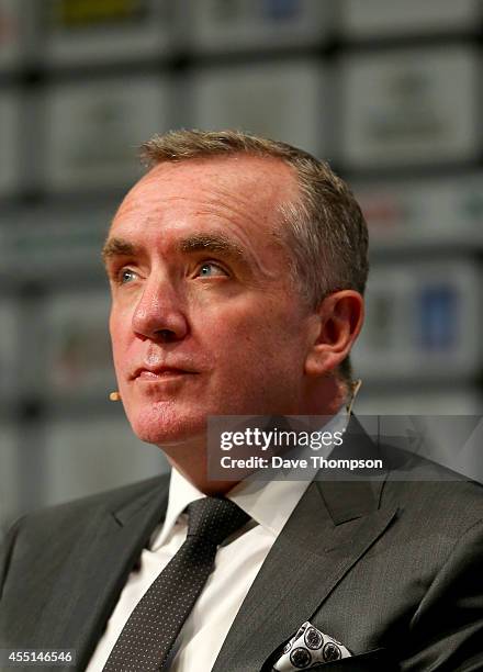 Ian Ayre, CEO of Liverpool FC, addresses delegates during the discussion about How To Run A Football Club Successfully, during the Soccerex European...