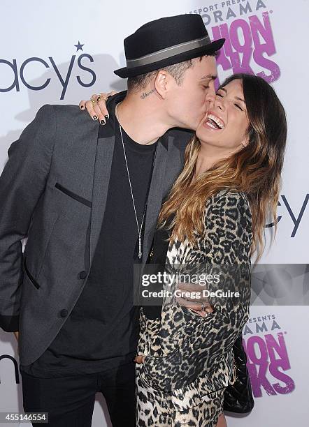 Actress Shenae Grimes-Beech and Josh Beech arrive at Macy's Passport Glamorama "Fashion Rocks" at Create Nightclub on September 9, 2014 in Los...