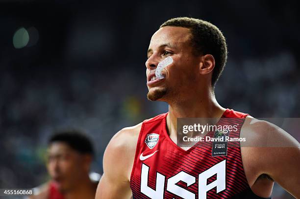 Rudy Gay of the USA Basketball Men's National Team looks on during 2014 FIBA Basketball World Cup quarter-final match between Lithuania and Turkey at...