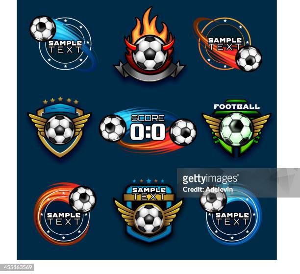 various football emblems - logo stock illustrations