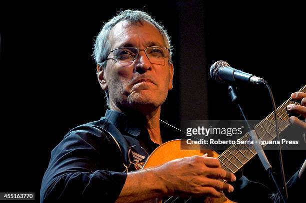 Israelian musician Gil Dor performs with israelian singer Noa and israeli palestinian singer Mira Awad during their concert at Festa Nazionale...