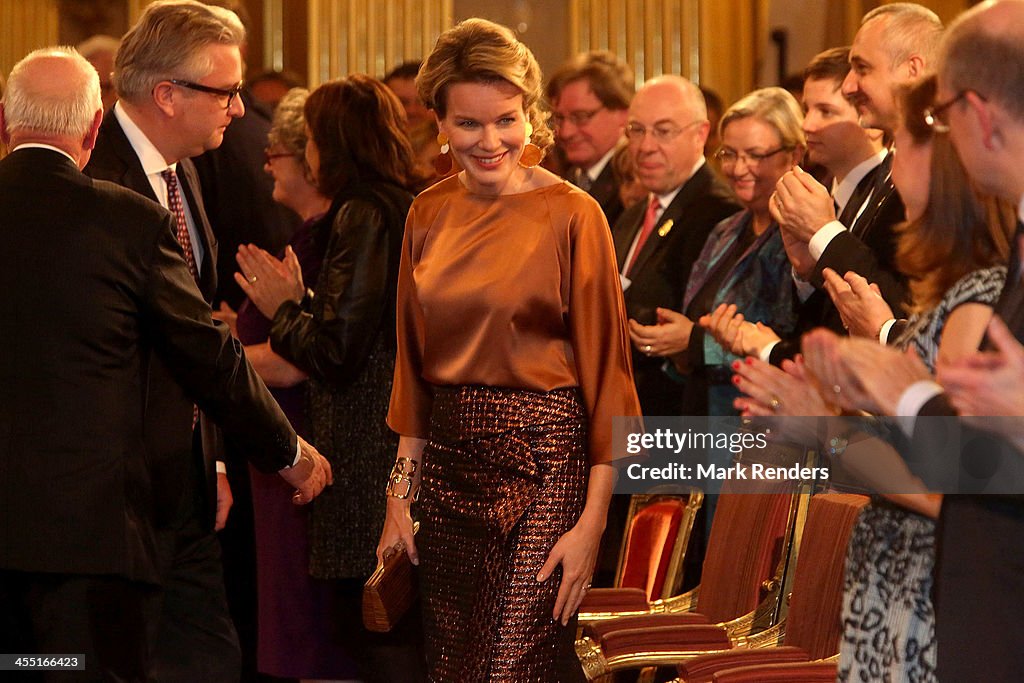 King Philippe Of Belgium And Queen Mathilde Of Belgium Celebrate Christmas At Royal Palace