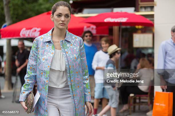 Art Director and UnderOurSky.com founder Sofia Sanchez Barrenechea enters Dior on Day 2 of Paris Haute Couture Fashion Week Autumn/Winter 2014 on on...