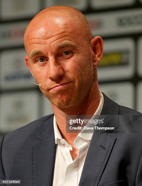 Former Manchester United footballer Nicky Butt takes part in a discussion about Manchester United's Class of '92 during the Soccerex European Forum...