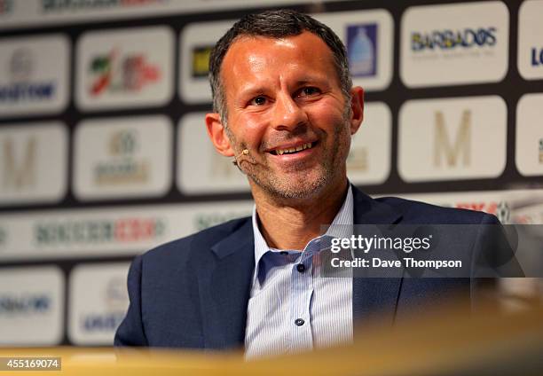 Former Manchester United footballer Ryan Giggs takes part in a discussion about Manchester United's Class of '92 during the Soccerex European Forum...