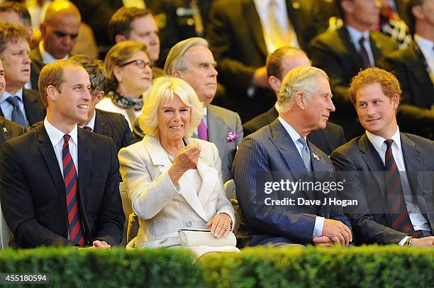 Prince William, Duke of Cambridge, Camilla, Duchess of Cornwall, Prince Charles, Prince of Wales and Prince Harry attend the Opening Ceremony of the...