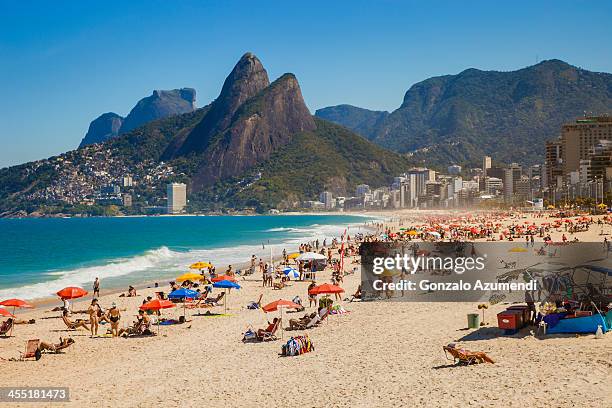 beaches in rio de janeiro. - arpoador beach stock-fotos und bilder