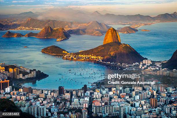 panoramic view of rio de janeiro. - sugar loaf stock-fotos und bilder