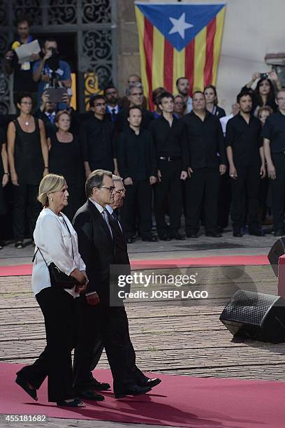 President of Catalonia's regional government and leader of the Catalan Convergence and Unity party Artur Mas , president of the Catalan Parlamient...