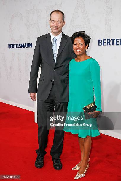 Christoph Mohn and Shobhna Mohn attend the Bertelsmann Summer Party at the Bertelsmann representative office on September 10, 2014 in Berlin, Germany.