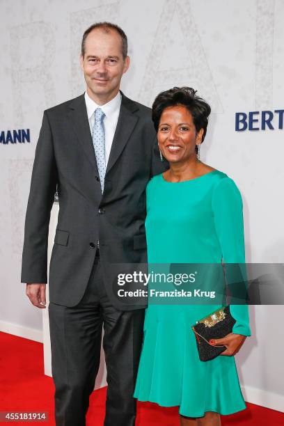 Christoph Mohn and Shobhna Mohn attend the Bertelsmann Summer Party at the Bertelsmann representative office on September 10, 2014 in Berlin, Germany.
