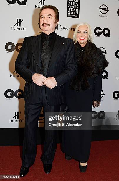 Orhan Gencebay and Sevim Emre attend the GQ Turkey Men of the Year awards at Four Seasons Bosphorus Hotel on December 11, 2013 in Istanbul, Turkey.