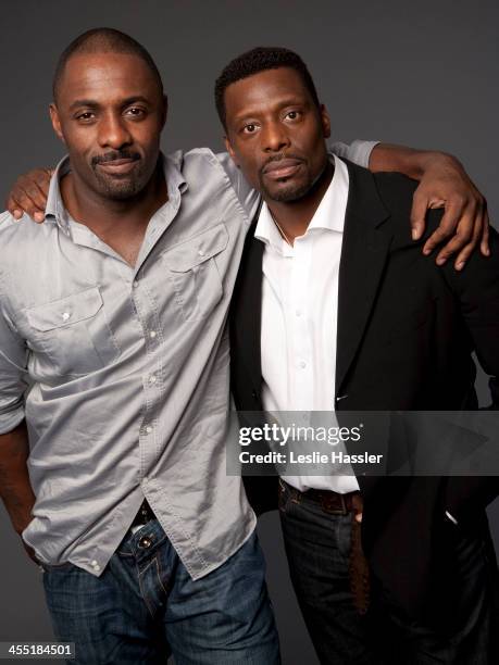 Actors Idris Elba and Eamonn Walker are photographed on May 11, 2010 in New York City.