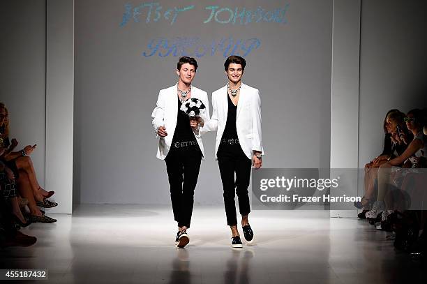Models walk the runway at the Betsey Johnson fashion show during Mercedes-Benz Fashion Week Spring 2015 at The Salon at Lincoln Center on September...