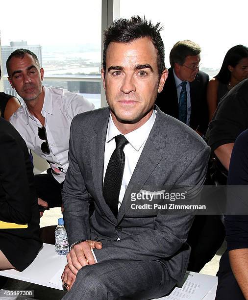 Justin Theroux attends Boss Women during Mercedes-Benz Fashion Week Spring 2015 at 4 World Trade Center on September 10, 2014 in New York City.