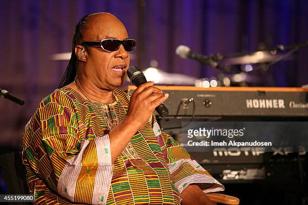 Singer/songwriter Stevie Wonder announces the 'Songs in the Key of Life' tour at The GRAMMY Museum on September 10, 2014 in Los Angeles, California.