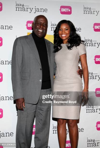 Actor Richard Roundtree and actress Gabrielle Union, poses for photos during a luncheon and exclusive advanced screening in celebration of their BET...