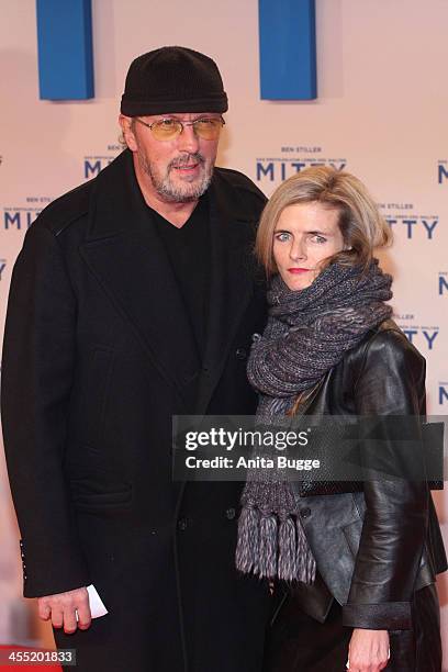 Hans-Werner Olm and Cornelia Utz attend the German premiere of the film 'The Secret Life Of Walter Mitty' at Zoo Palast on December 11, 2013 in...