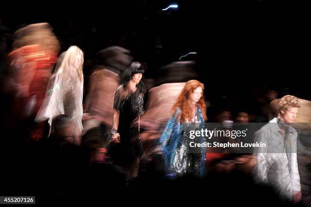 General view of atmosphere during the Betsey Johnson runway show at Mercedes-Benz Fashion Week Fall 2014 on September 10, 2014 in New York City.