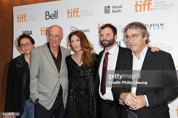 Editor Dominique Fortin, Director Charles Biname, actress Catherine Keener, writer Nicolas Billon and producer Richard Goudreau attend the "Elephant...